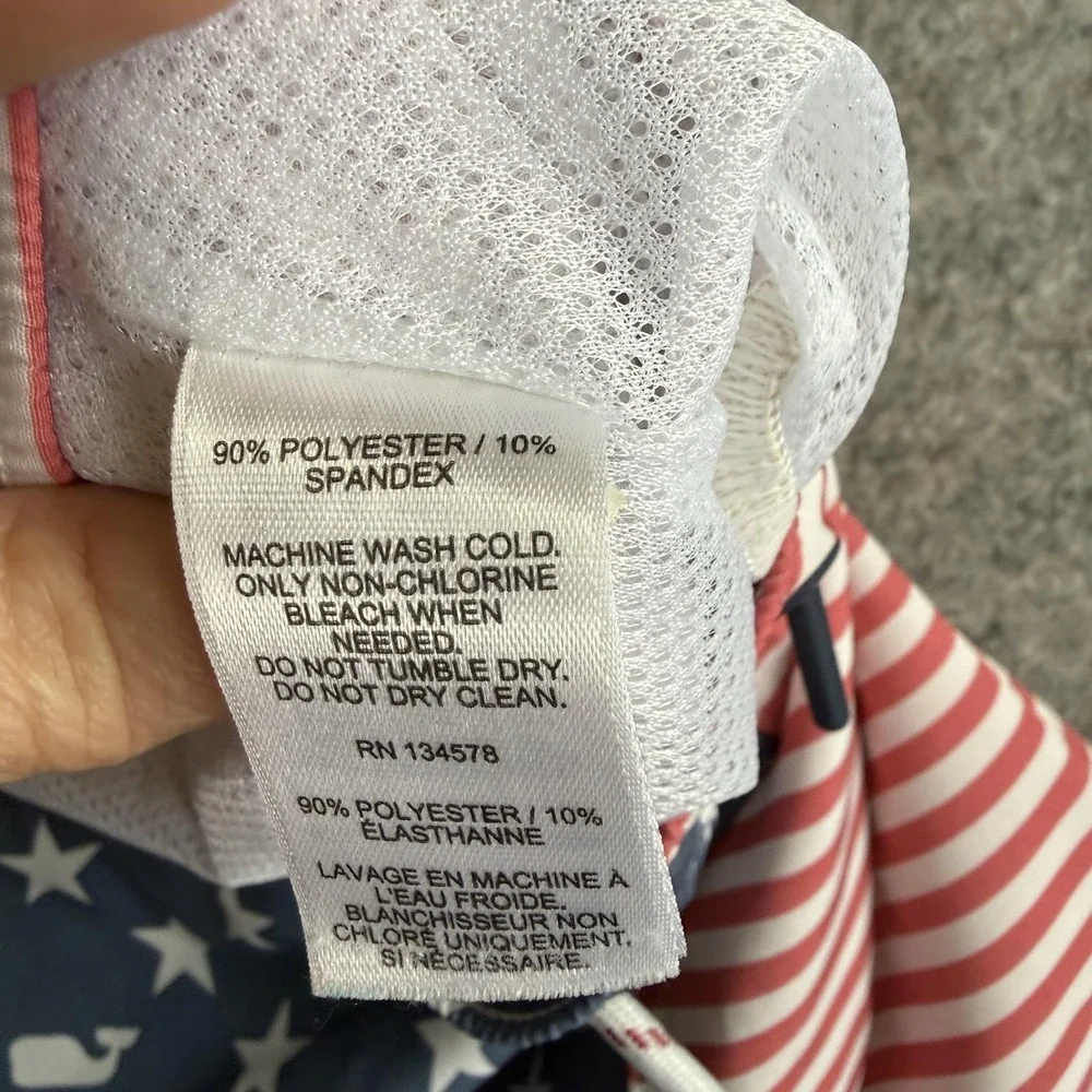 Vineyard Vines Shorts Youth Large USA Stars Stripes‎ Patriotic Swim Trunks Lined